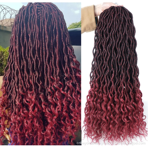Factory Price Goddess Faux Locs Crochet Braiding Hair Extensions High Quality Synthetic Braiding Hair Extension